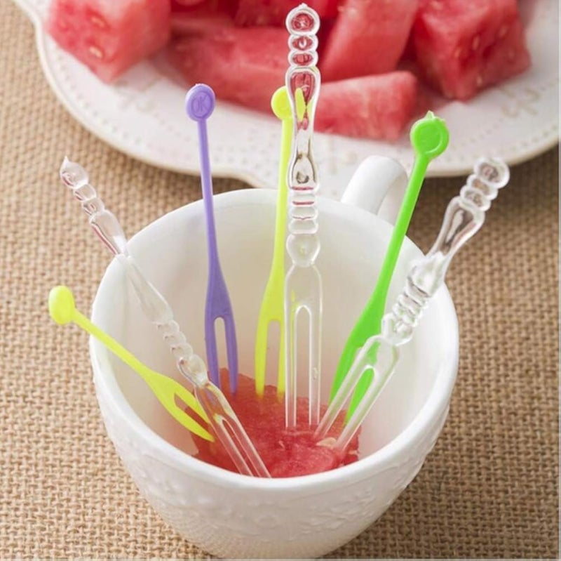 Durable Acrylic Forks â€“ 50 Piece Mini Cutlery Set for Fruits, Desserts & Salads â€“ Colorful Reusable Forks for Kids Lunchboxes, Events, Buffets & Everyday Dining (Pack 3 150pcs)